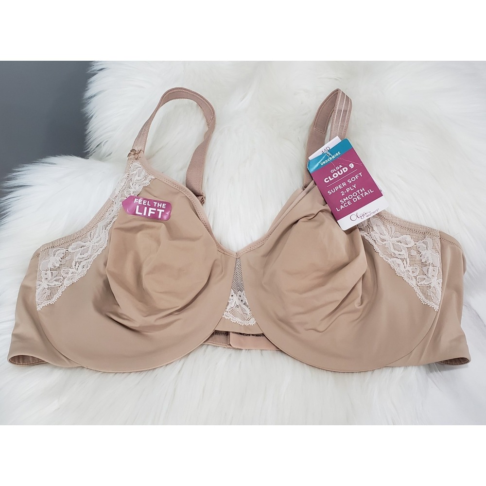 NWT OLGA‎ Cloud 9 underwire BRA with lift GF7961A BEIGE 44D